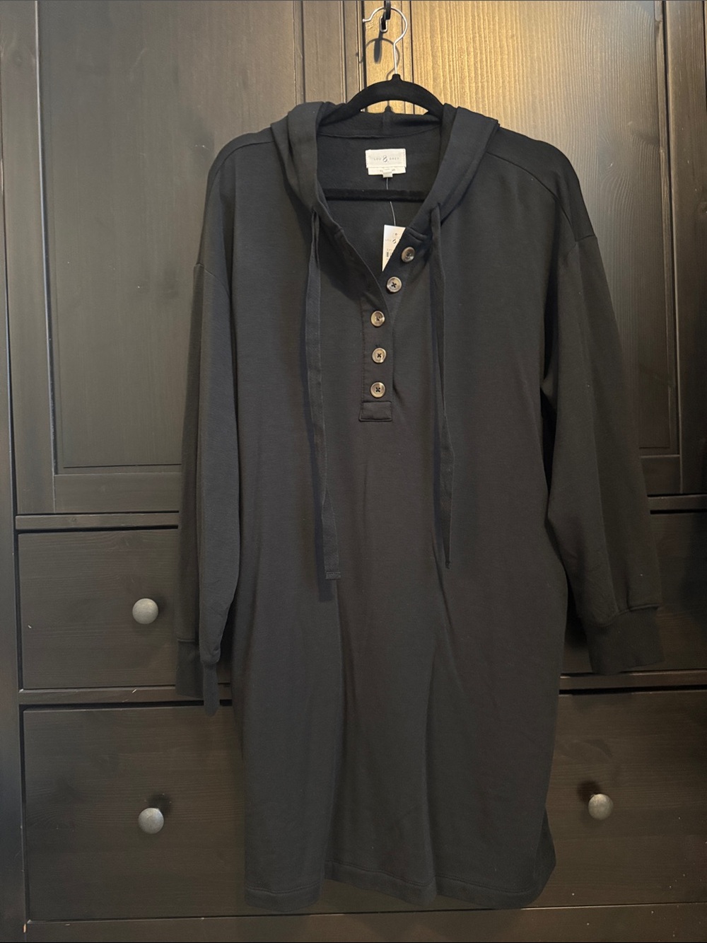 Lou & Grey Black hooded dress